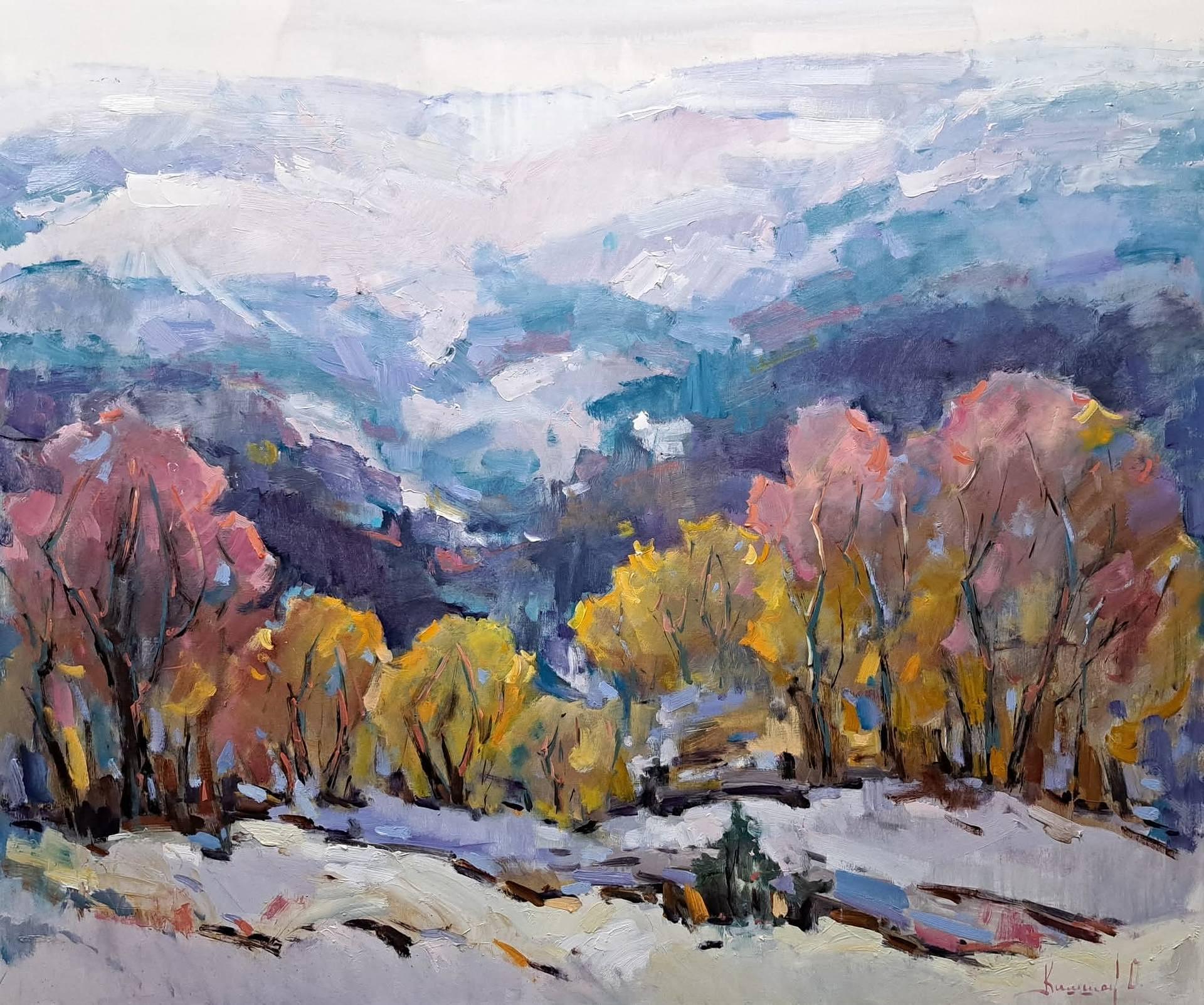 On the Eve of Winter — Late Autumn, Textured Painting