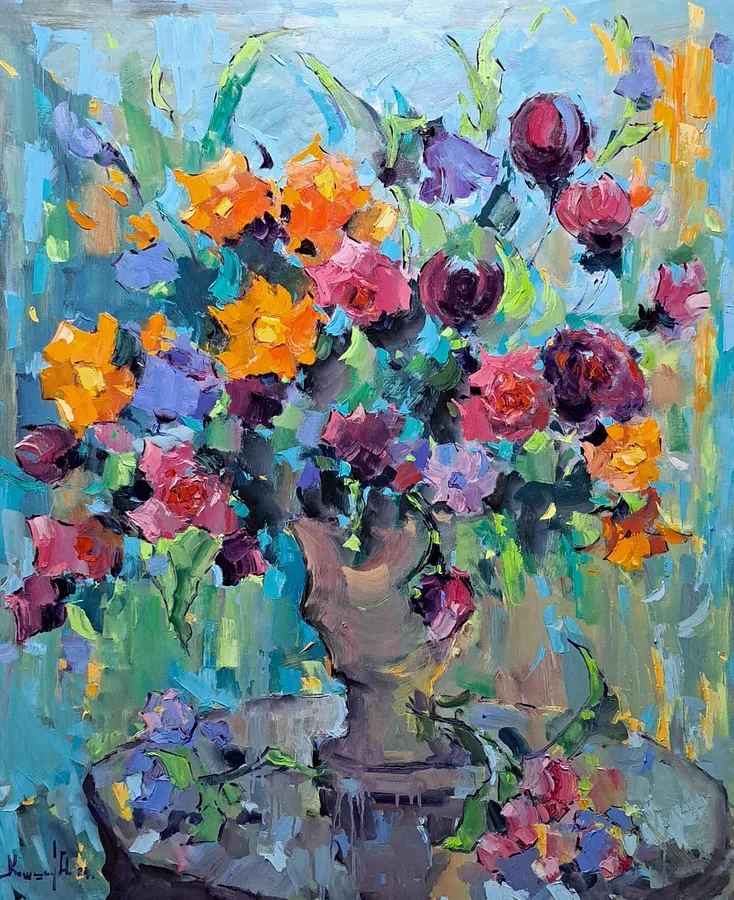 Image of October’s Mosaic by Olha Kashshai, size: 100 × 120 cm, made of oil on canvas, Painting medium